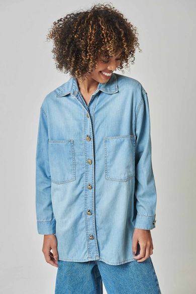 Camisa jeans hot sale oversized